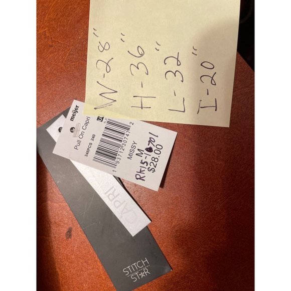 Womens Stitch Star Pull on Capri Jean Beige Size Medium - Picture 4 of 7